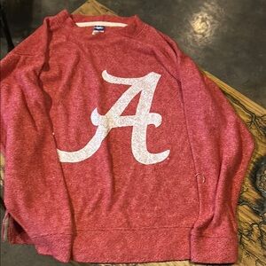 Red and White Crewneck with Bold Logo